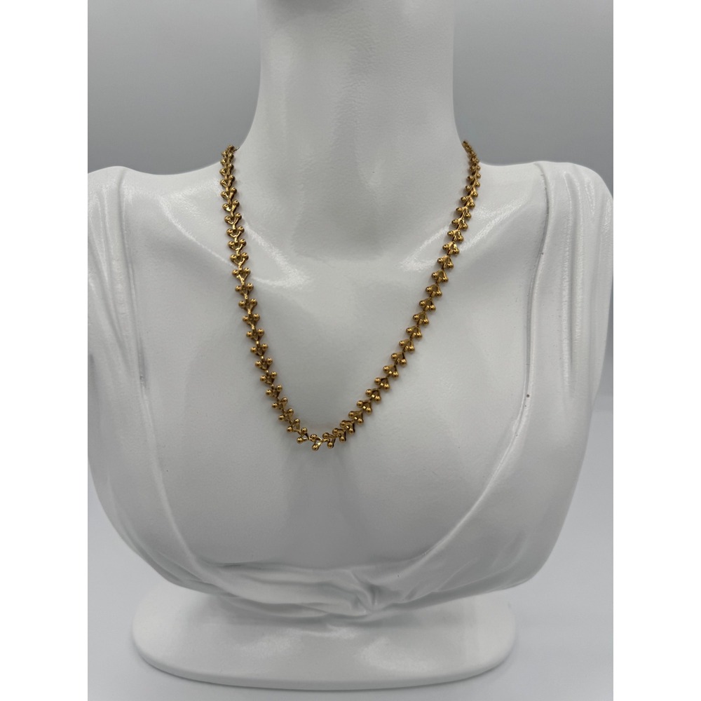 Oshena Necklace Women OS Gold New K18 Stamped Textured Beaded Chain Adjustable‎